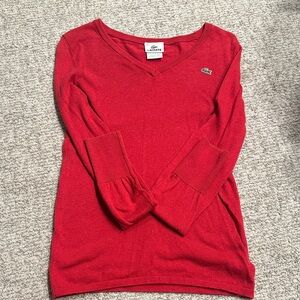 Vintage Lacoste Crimson V-Neck Pullover sweater